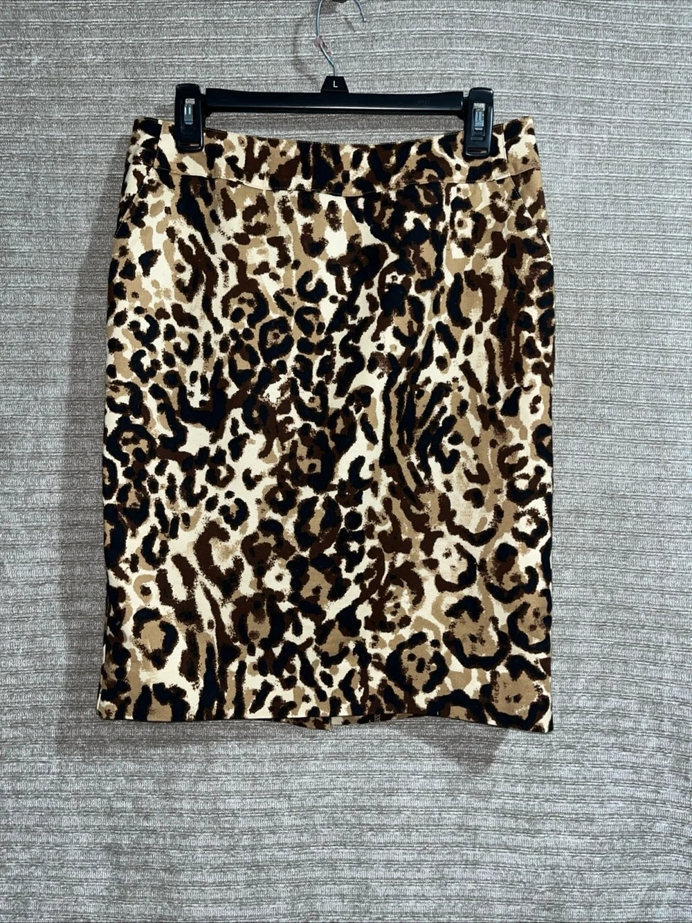 Sexy Leopard Animal Print Stretch Pencil Slit Skirt Business Womens 8 Office New